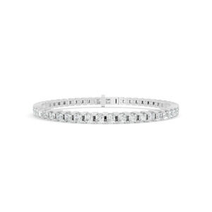 7.30 ctw Diamond Princess Braclate 14K White Gold Tennis Bracelet